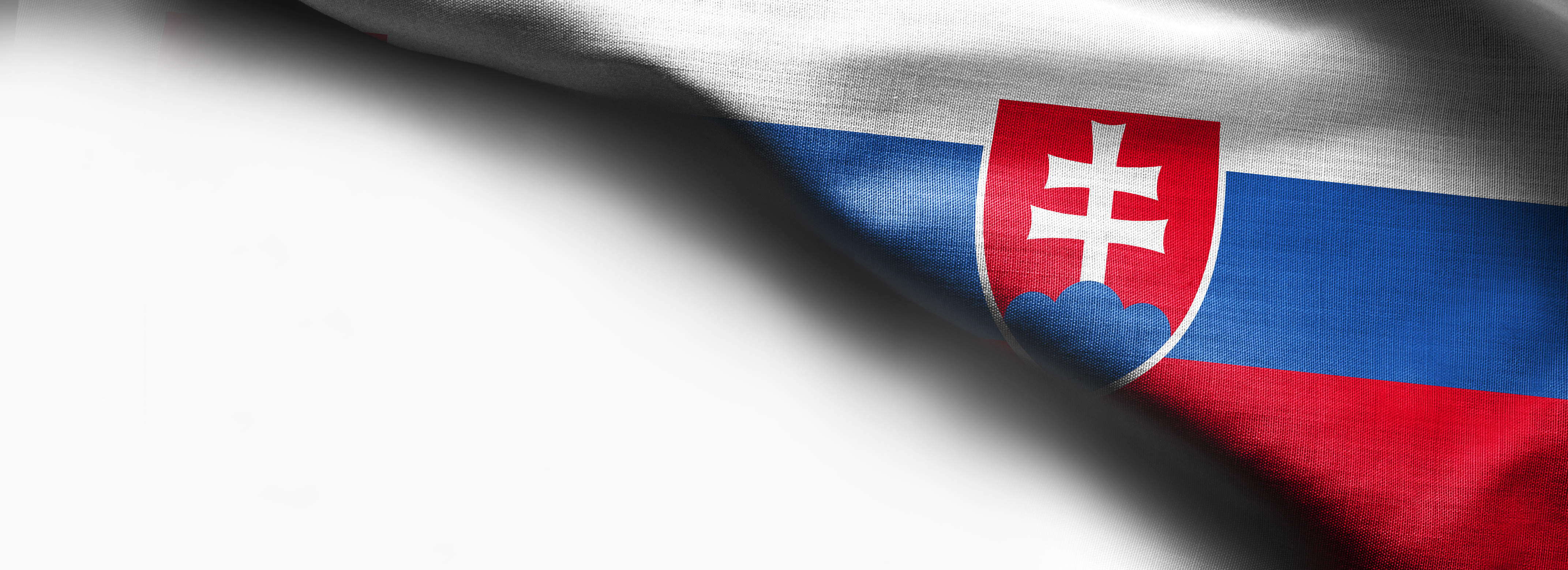 Fabric Flag of Slovakia on white background